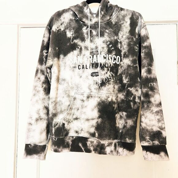 San Francisco Grey Tie Dye Pullover Hoodie, Small - Picture 1 of 4